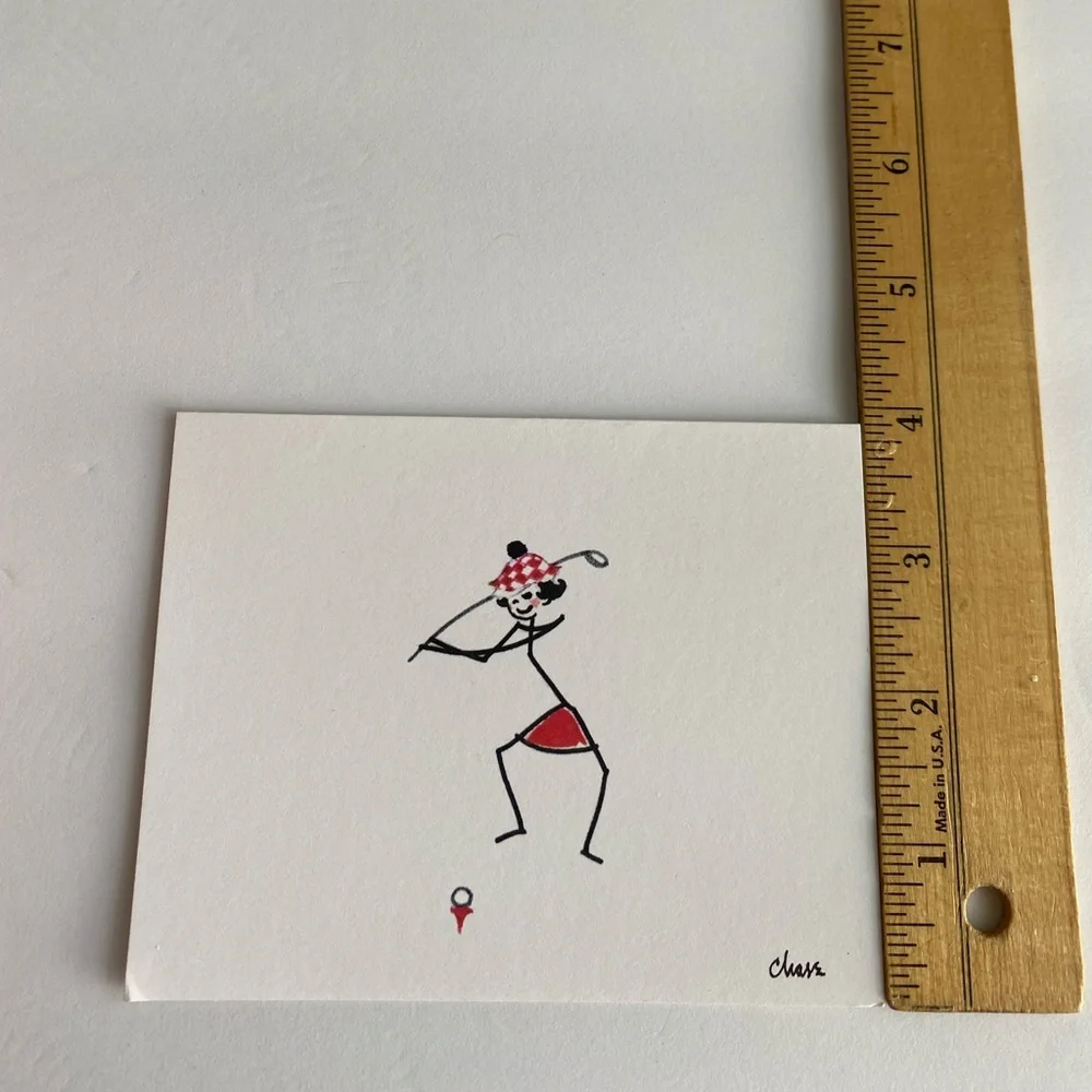 Kristin Elliott Inc. 10 cards with envelopes Golf Vintage stationary